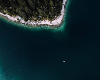 Cruise Ship Near Island