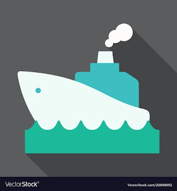 Cruise ship retro styled cruise ship on the ocean vector image