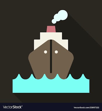 Cruise ship retro styled cruise ship on the ocean vector image