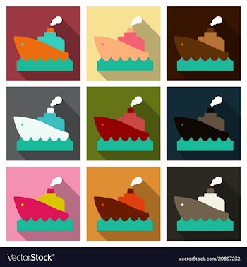 Cruise ship retro styled cruise ship on the ocean vector image