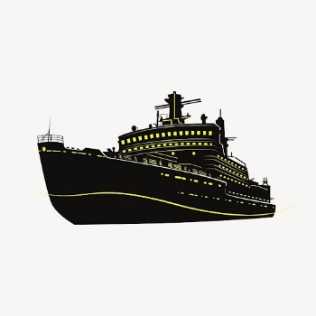 Cruise ship silhouette collage element, | Free PSD - rawpixel