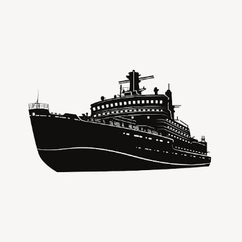 Cruise ship silhouette collage element, | Free PSD - rawpixel