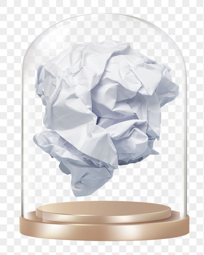 Crumpled paper png glass dome | Free PNG - rawpixel