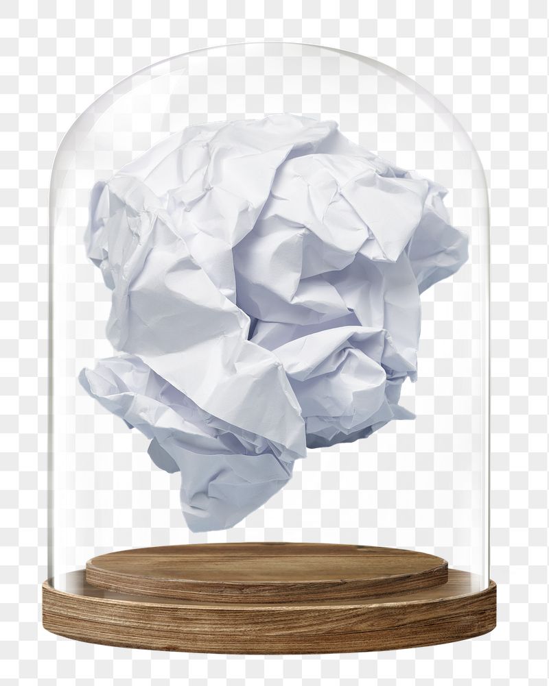 Crumpled paper png glass dome | Free PNG - rawpixel