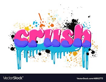 crush bright lettering in graffiti style