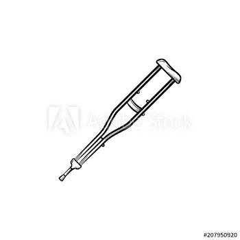 Crutch hand drawn outline doodle icon
