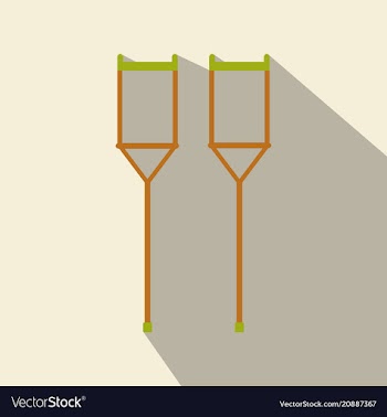 Crutches icon logo flat of crutches icon isolated vector image