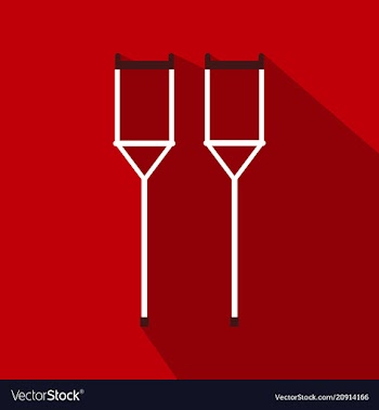 Crutches icon logo flat of crutches icon isolated vector image