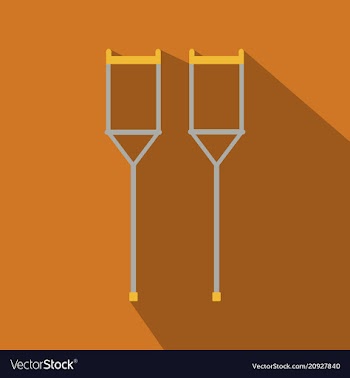 Crutches icon logo flat of crutches icon isolated vector image