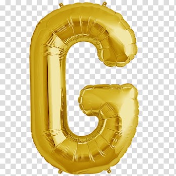 Cryba, gold-colored letter G balloon transparent background PNG clipart