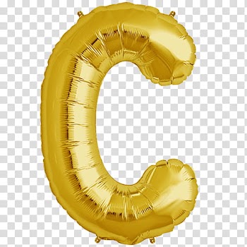 Cryba, gold letter-c balloon transparent background PNG clipart