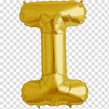 Cryba, gold letter-i balloon transparent background PNG clipart