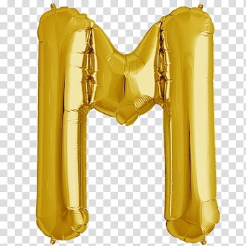 Cryba, gold letter-m balloon transparent background PNG clipart
