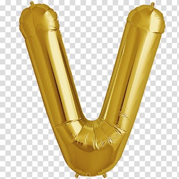 Cryba, gold letter-v balloon transparent background PNG clipart