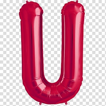 Cryba, red letter U balloon transparent background PNG clipart