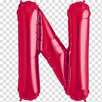 Cryba, red N balloon transparent background PNG clipart