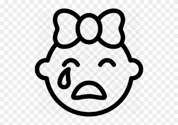 Crying Baby Icon - Baby Girl Icones In Black And White