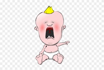 Crying Baby Vector Caricature - Cartoon Baby Crying Png