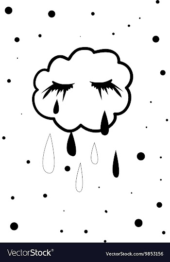 Crying cloud vector image
