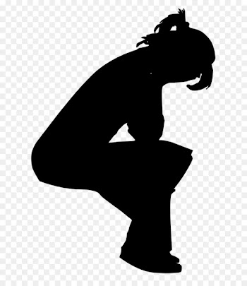 Crying Silhouette Woman Clip art - Silhouette 
