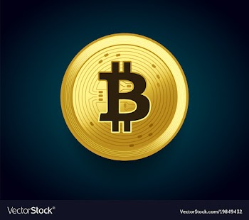  					Crypto currency golden coin of bitcoin vector image														