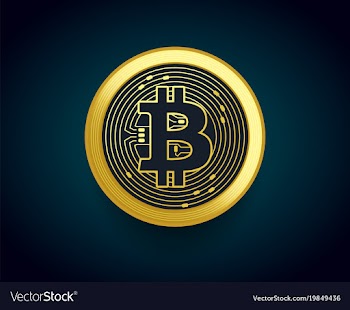  					Crypto currency golden coin of bitcoin vector image														