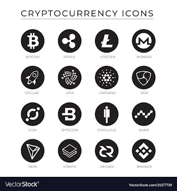  					Cryptocurrency icons set vector image														