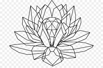 Crystal cluster Drawing Nelumbo nucifera Tattoo - others 