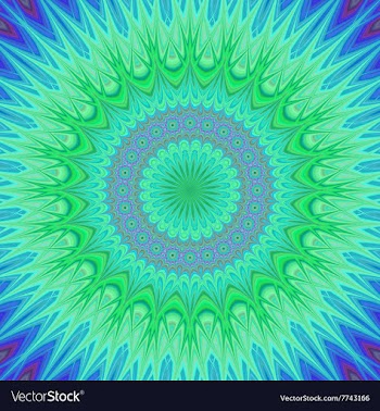 Crystal mandala fractal background vector image