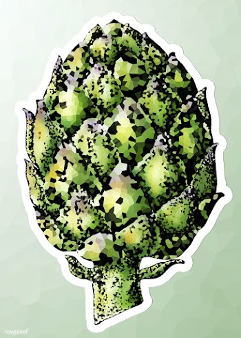 Crystallized artichoke sticker overlay with a white border illustratio.. | Free  illustration - 2350758
