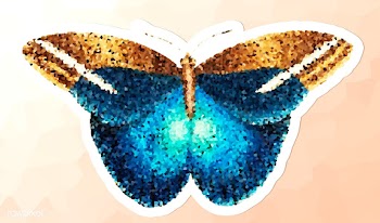 Crystallized butterfly sticker overlay with a white border illustratio.. | Free  illustration - 2350809