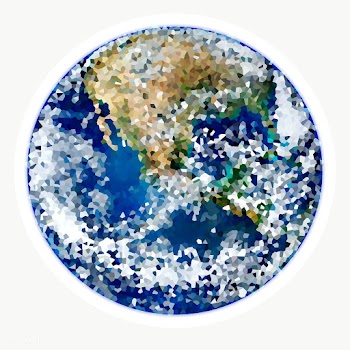 Crystallized earth sticker overlay with a white border | Free  transparent png - 2350697