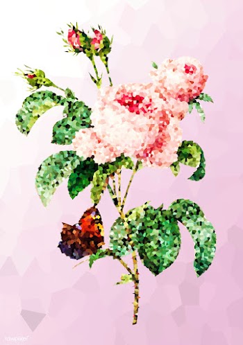 Crystallized english rose flower sticker overlay | Free  illustration - 2350662