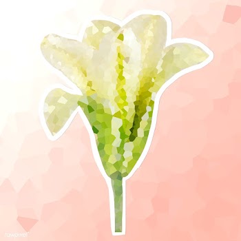 Crystallized lily flower sticker overlay with a white border illustrat.. | Free  illustration - 2350725