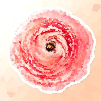 Crystallized ranunculus sticker overlay with a white border illustrati.. | Free  illustration - 2350735