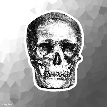Crystallized skull sticker overlay with a white border illustration | Free  illustration - 2350815