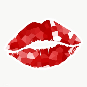 Crystallized style red lips illustration with a white border sticker | Free  transparent png - 2352898