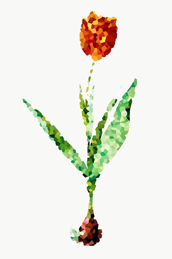Crystallized tulip flower sticker overlay  | Free  transparent png - 2350732