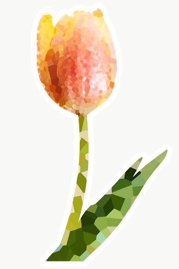 Crystallized tulip flower sticker overlay with a white border | Free  transparent png - 2350679