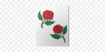Cuadro En Lienzo Dos Rosas Rojas - Roses Rouges Dessin