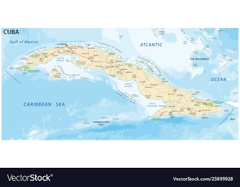  					Cuba road and national park map vector image														