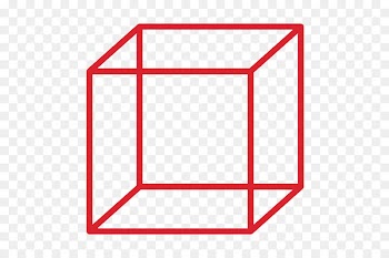 Cube, Mathematics, Shape, Red, Line PNG