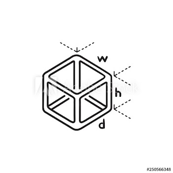 Cube model measuring hand drawn outline doodle icon