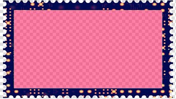 Cubepolis Stamp Frame Only, pink and blue transparent background PNG clipart