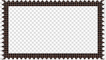 Cubepolis Stamp Frame Only, rectangular black and brown border transparent background PNG clipart