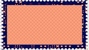 Cubepolis Stamp Frame Only, rectangular blue and pink flrame transparent background PNG clipart