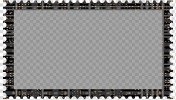 Cubepolis Stamp Frame Only, rectangular brown and black framed border transparent background PNG clipart