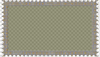 Cubepolis Stamp Frame Only, rectangular gray and yellow frame template transparent background PNG clipart