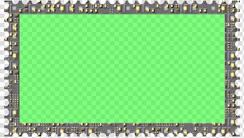 Cubepolis Stamp Frame Only, rectangular green and brown border transparent background PNG clipart