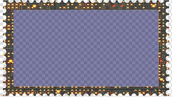 Cubepolis Stamp Frame Only, rectangular green and yellow border transparent background PNG clipart